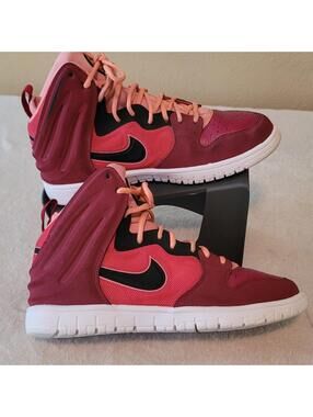 Nike Dunk Free High Red Men's Basketball Shoes Style # 599466-600 Size 8 Noble
